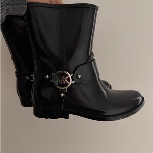 Michael Kors Glossy Black Rain Boots